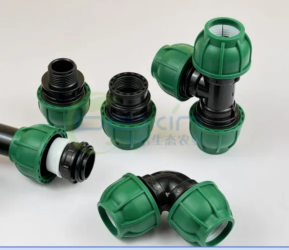 HDPE PP Compression Fittings Pipe Coupling Threaded Tee Free Sample Drip for Irrigation Supply Irrigation Systems Application image